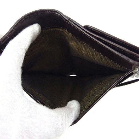 FENDI W Wallet Zukka Beige Canvas x Leather Authentic - Picture 9 of 10